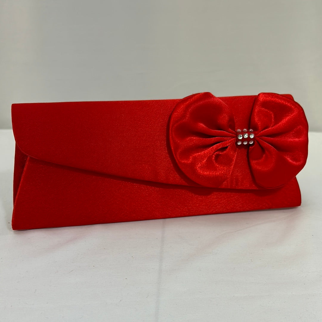 Jessica McClintock Red Satin Clutch