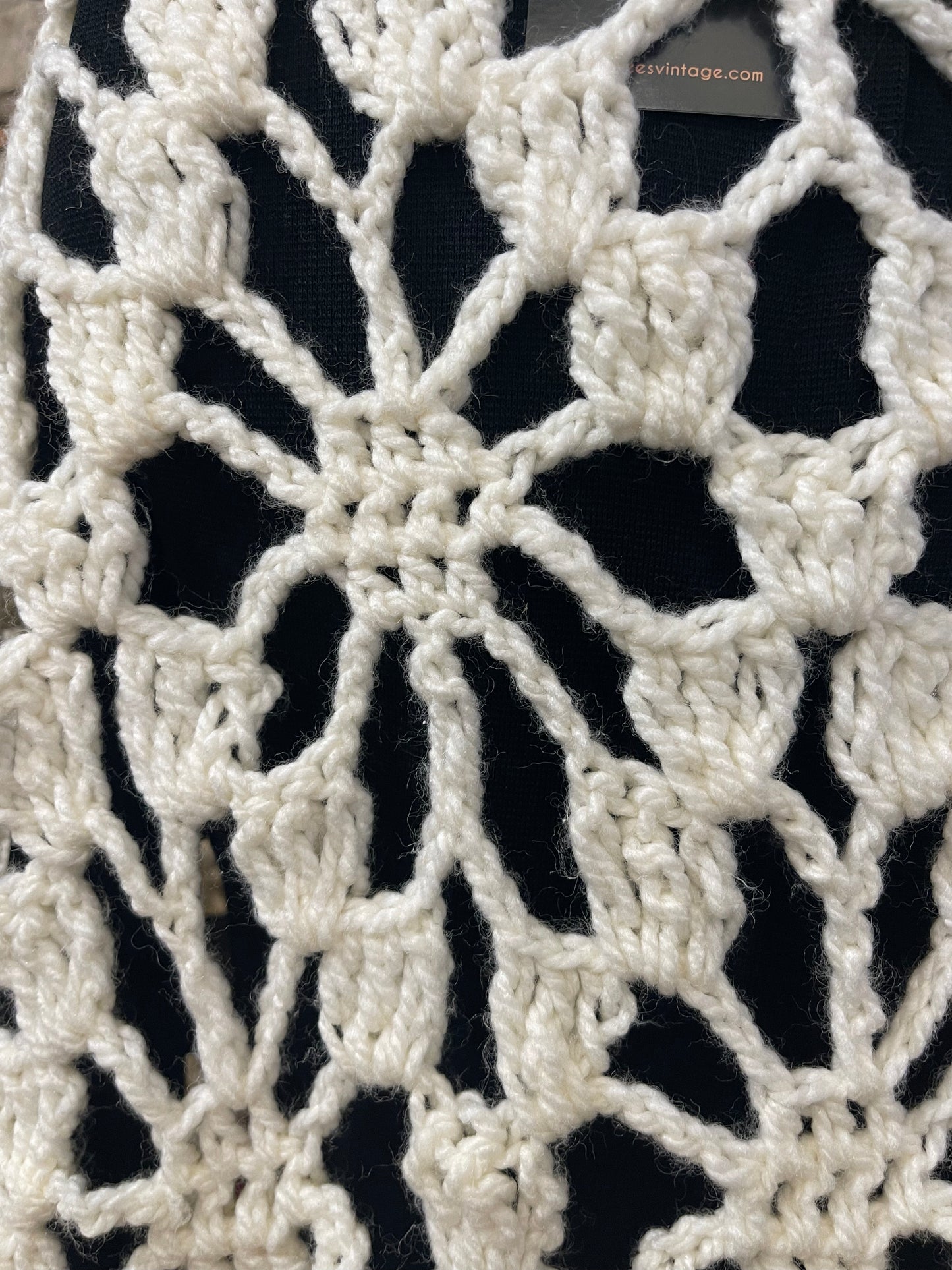 Vintage Ivory Crochet Shawl