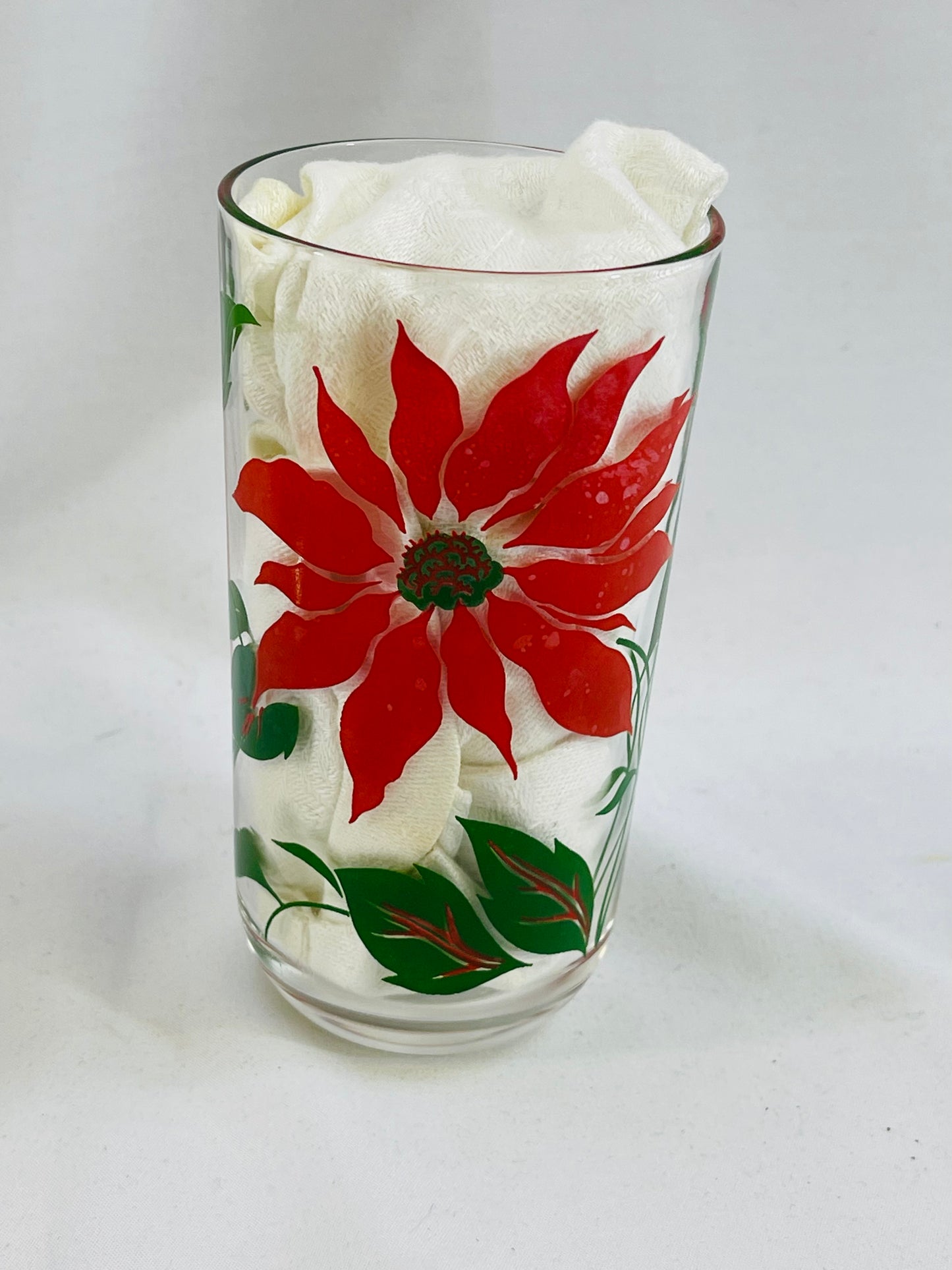 Hazel Atlas Poinsettia Highball Glasses Set of 4