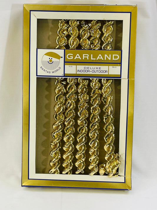 Vintage Gold Rope Tinsel Garland