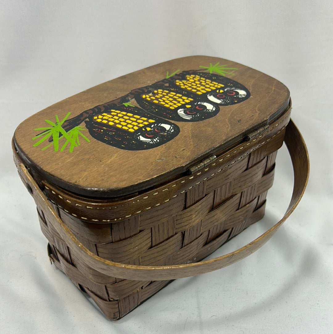 Basket Woven Wooden Purse