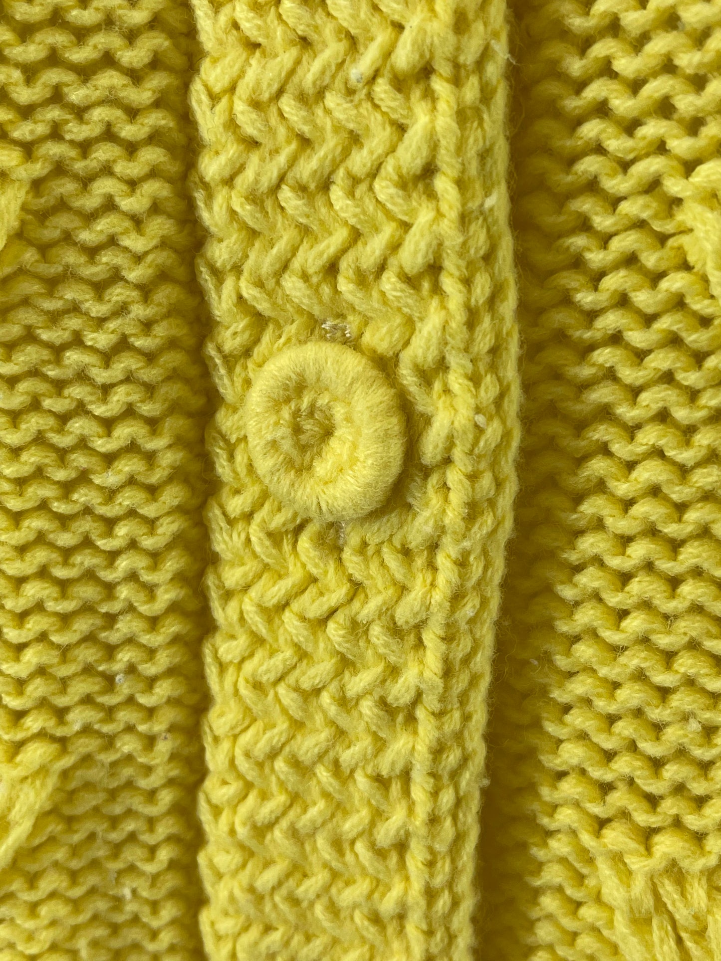 Acrylic Yellow Cable Knit Cardigan
