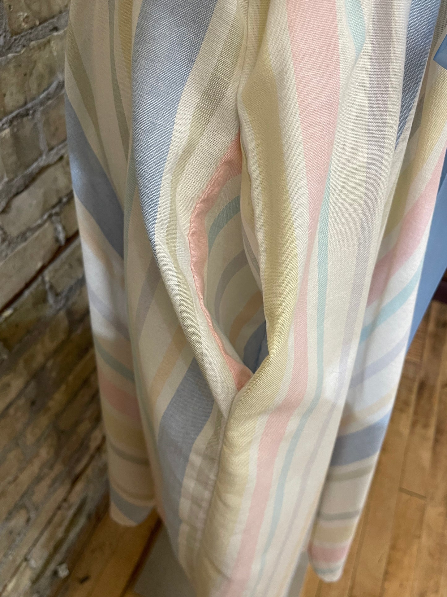 Pastel Striped 80s Shirt Dress