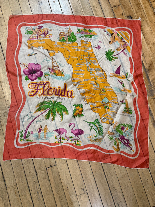 50s Florida souvenir scarf