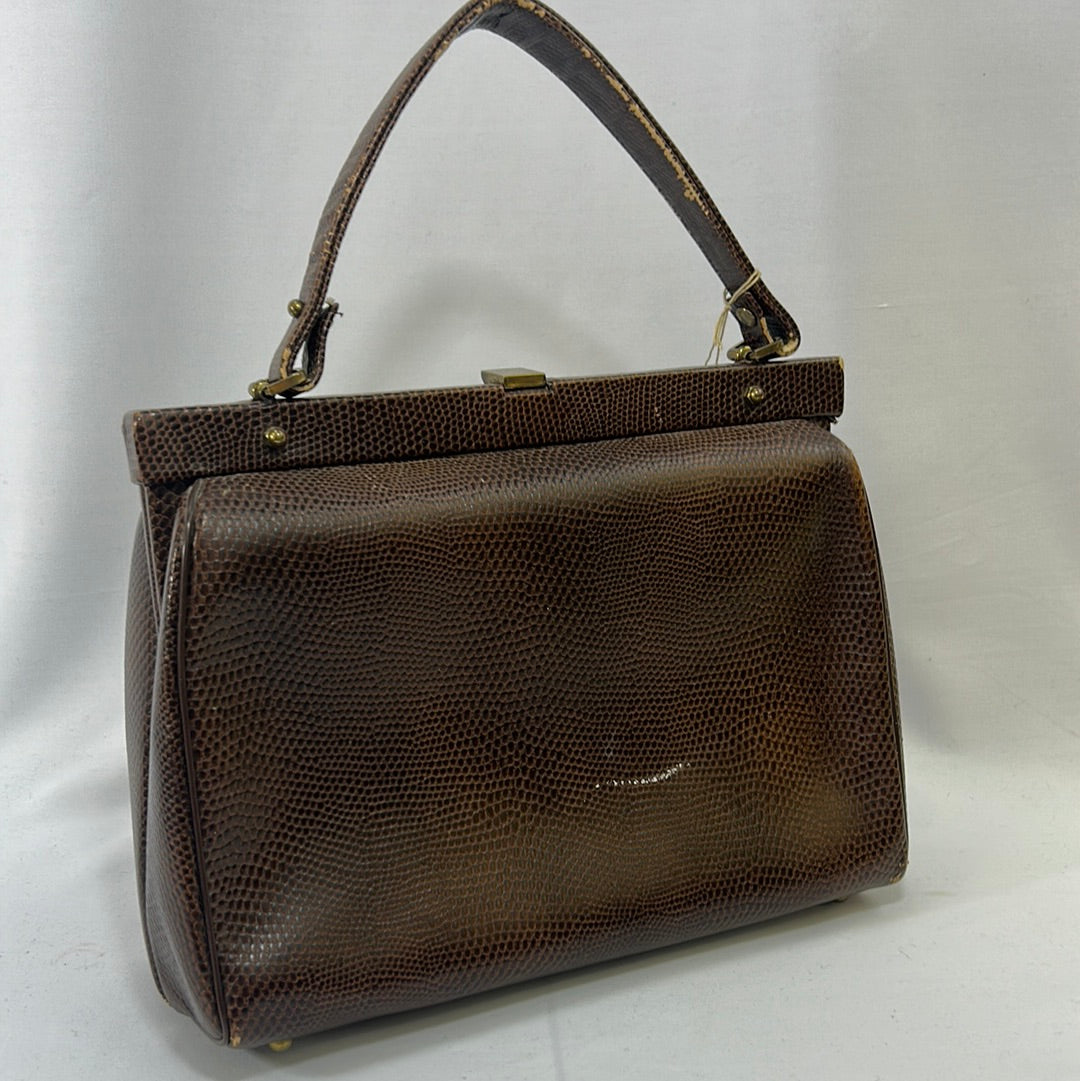 Large Brown Textured Handbag