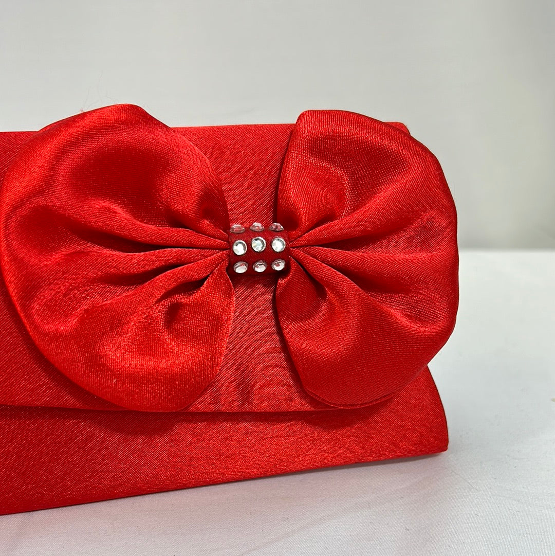 Jessica McClintock Red Satin Clutch