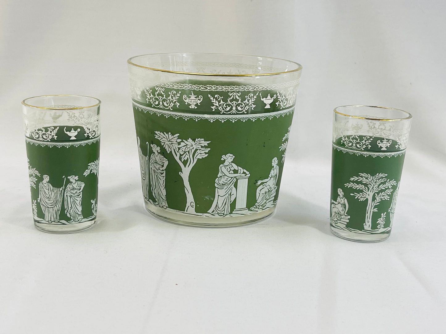 Jeannette Hellenic Ice Bucket & Glasses