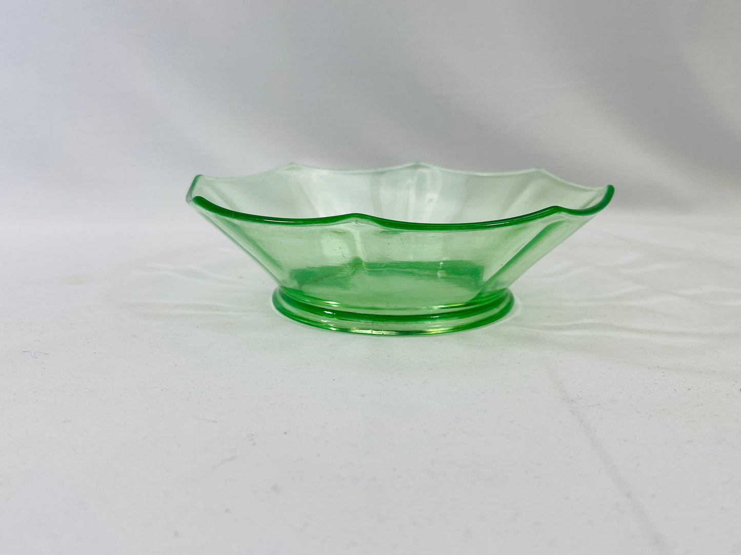 Uranium Glass Octagon Bowl