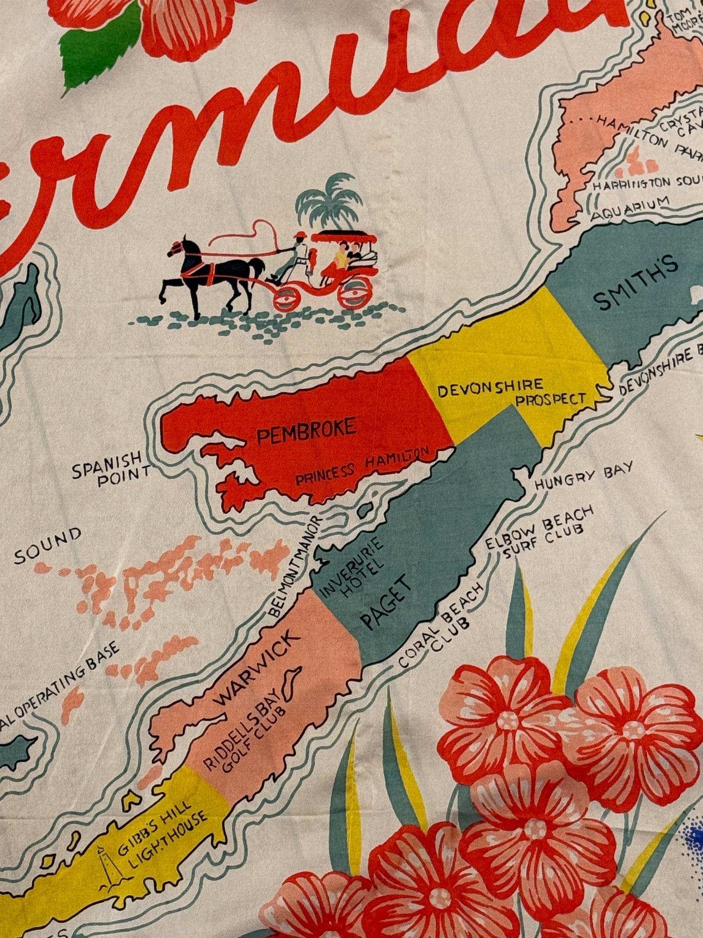 50s Bermuda souvenir scarf