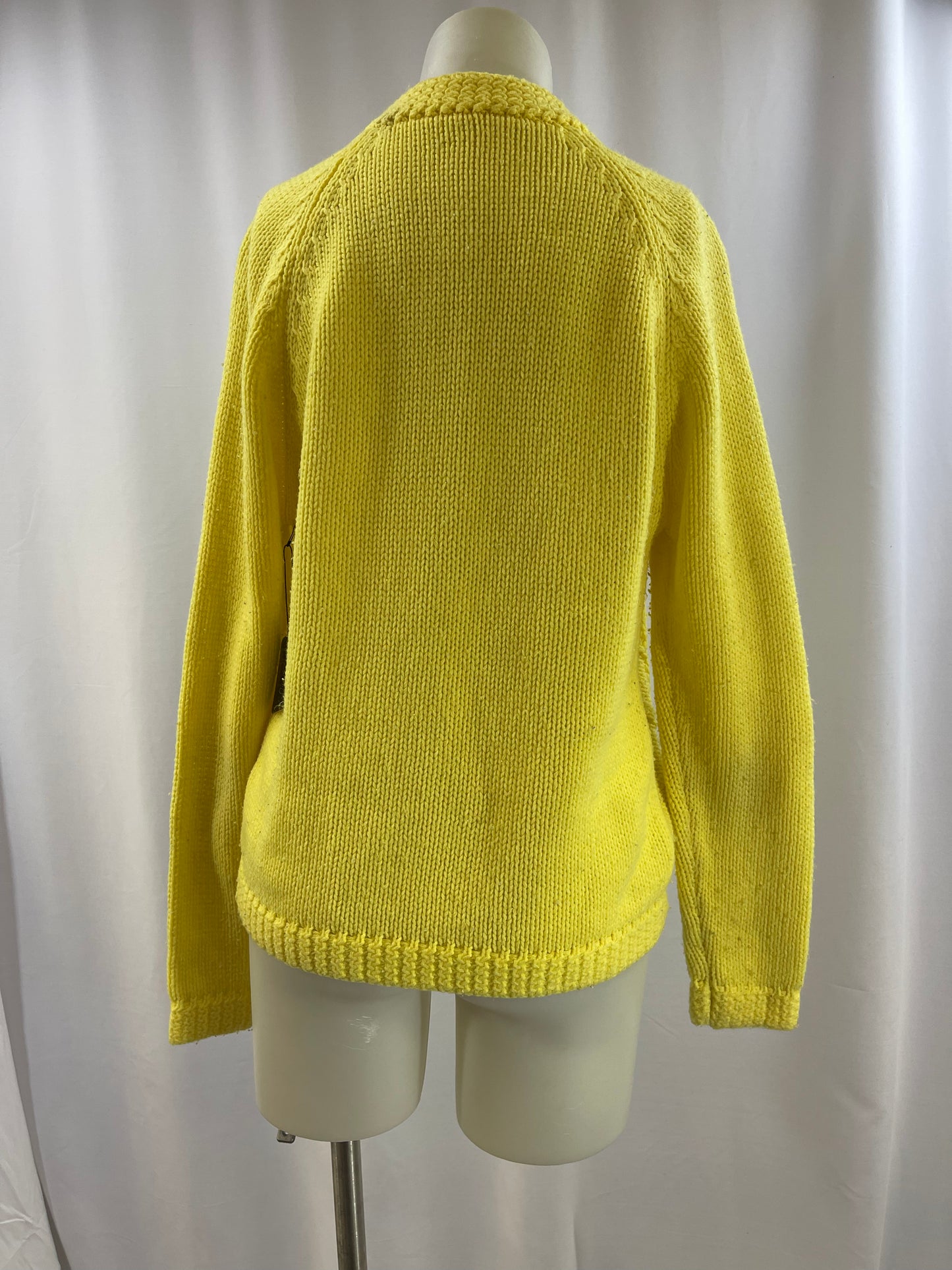 Acrylic Yellow Cable Knit Cardigan