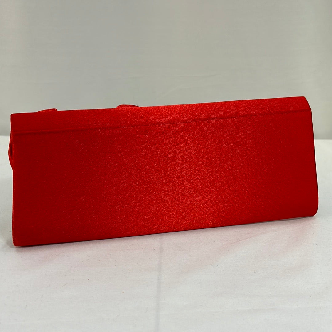 Jessica McClintock Red Satin Clutch