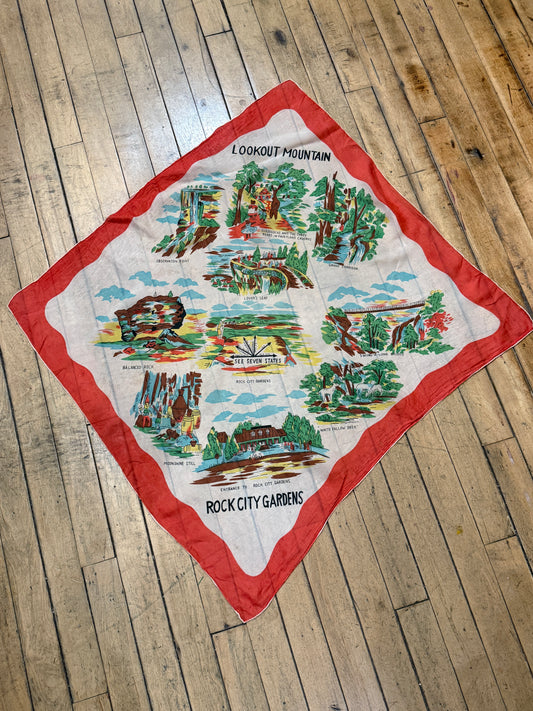 50s Rock City Gardens souvenir scarf