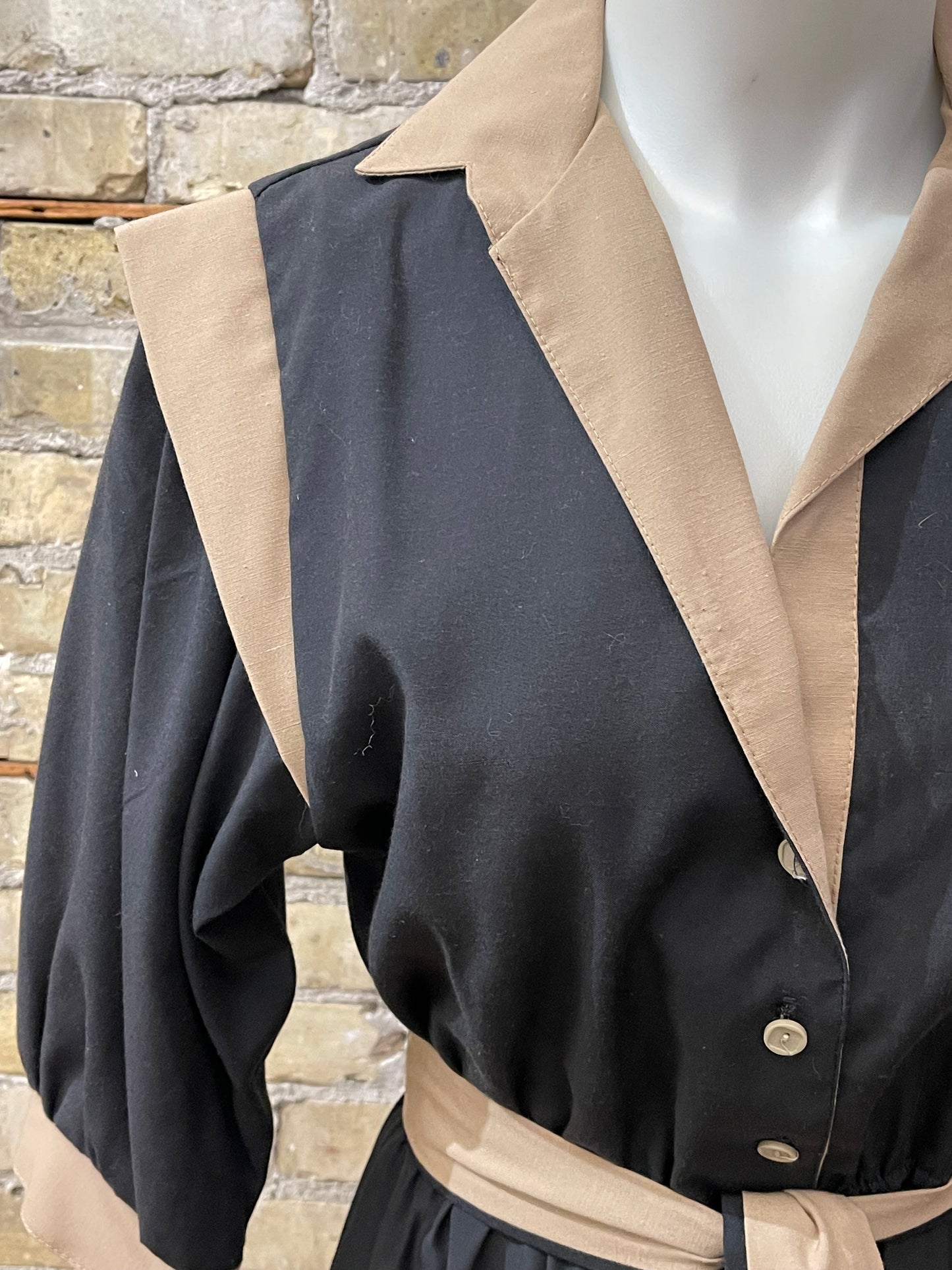 70s Black & Tan Dress