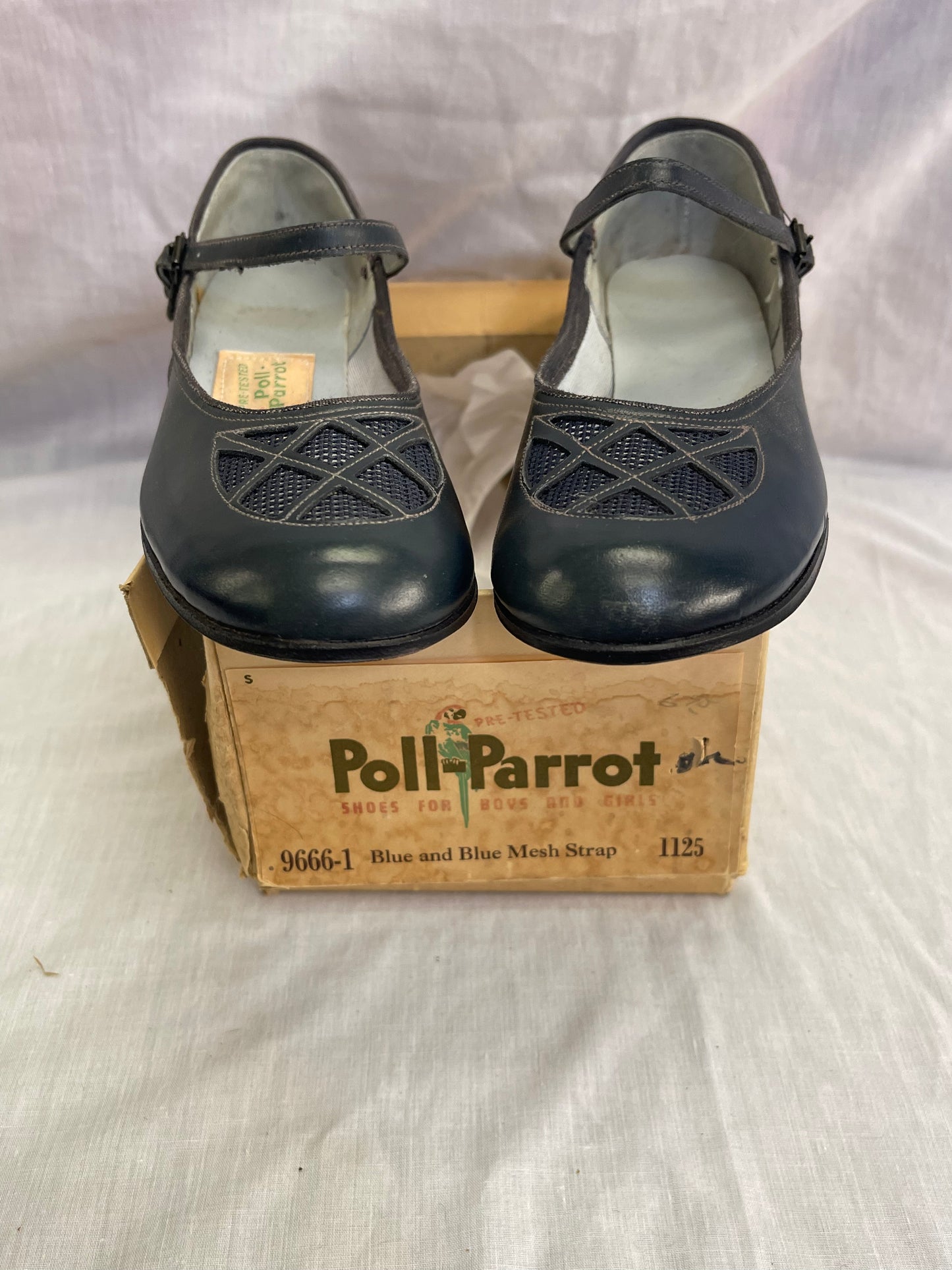 NOS Poll-Parrot Girl’s Navy Leather Shoes
