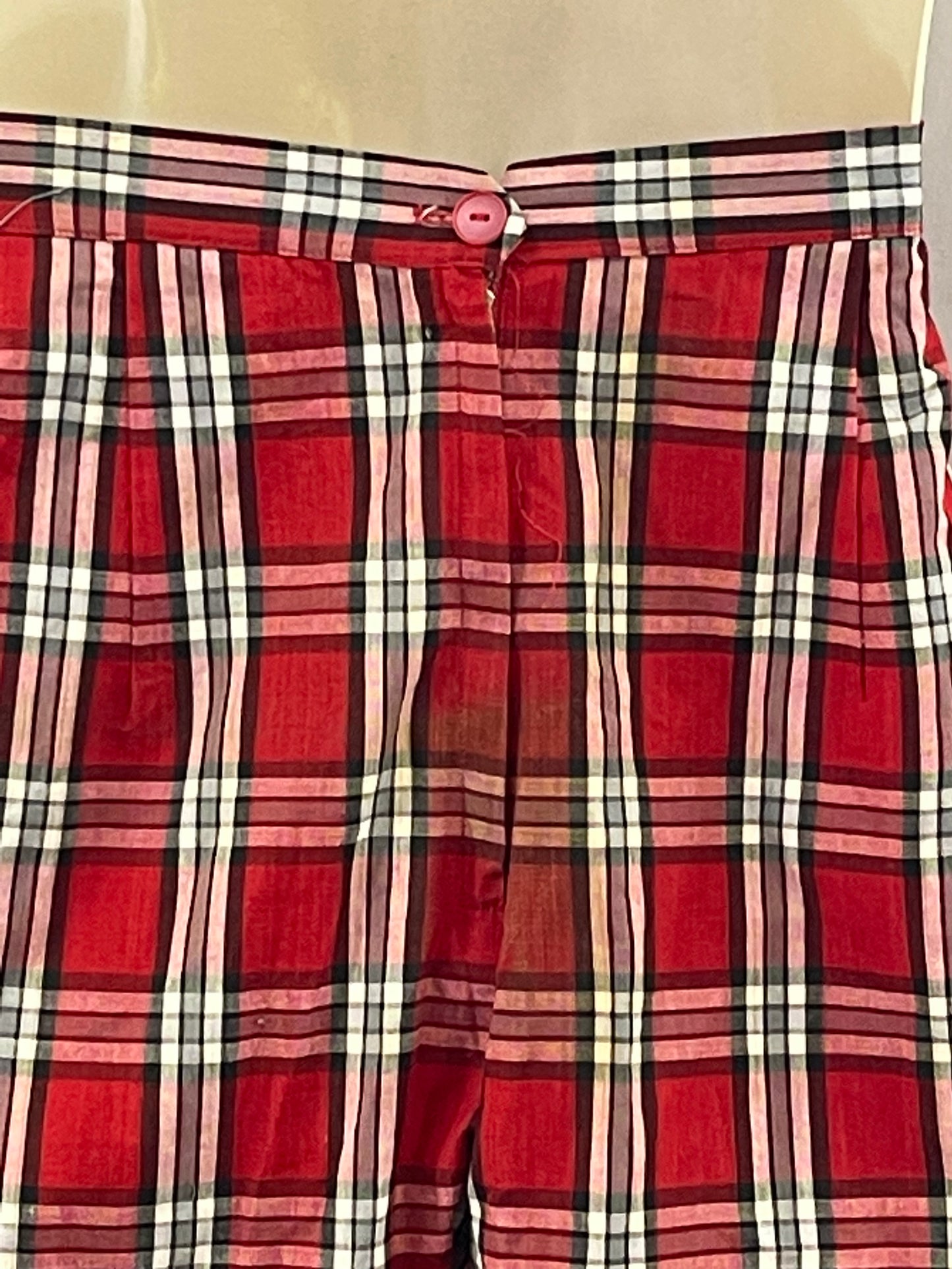 Volup Red Plaid Pedal Pushers