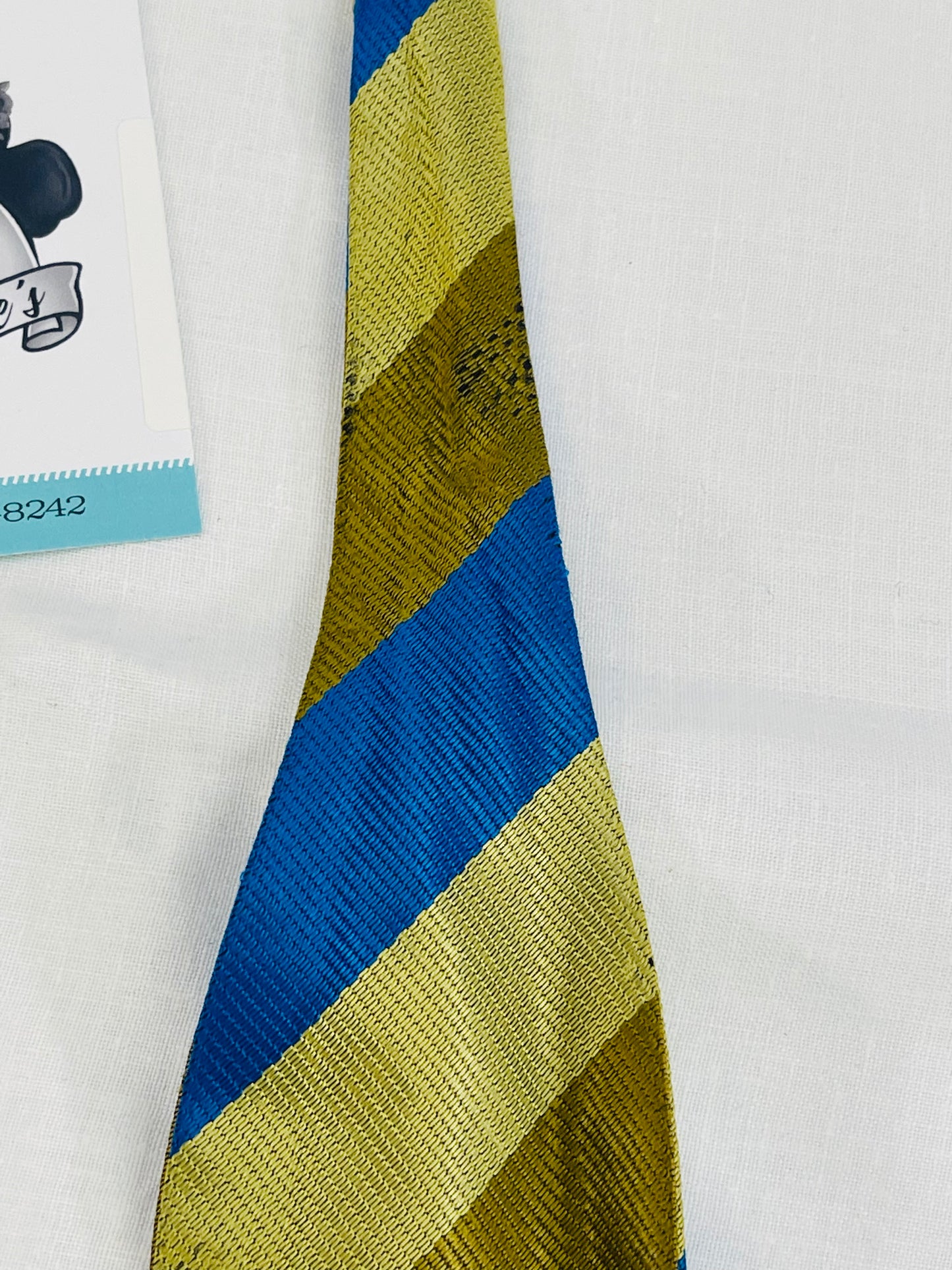 Vintage Blue & Gold Bow Tie