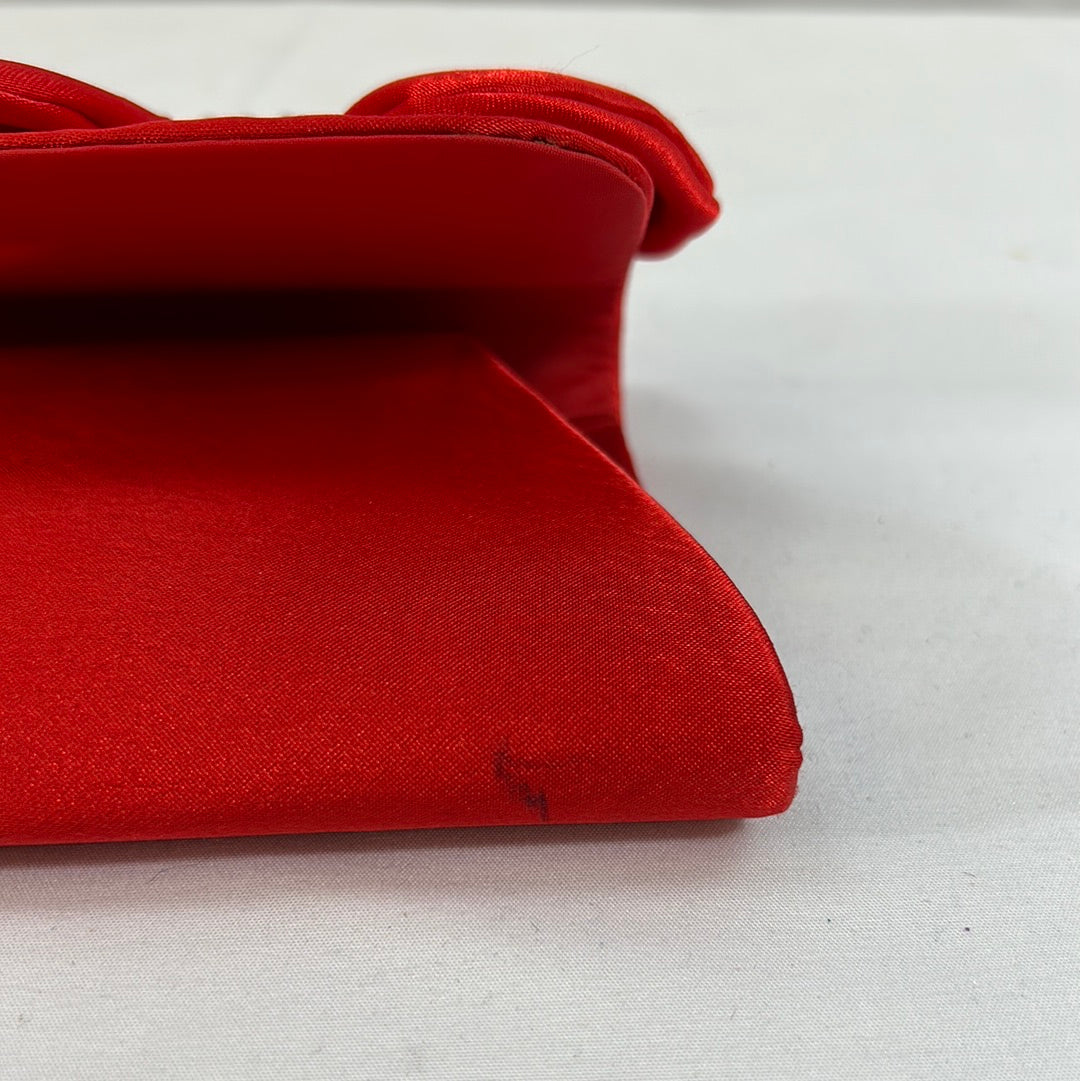 Jessica McClintock Red Satin Clutch