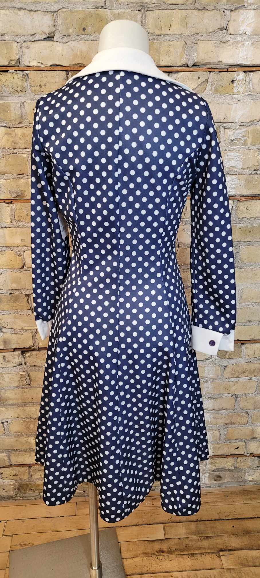 Blue & White Polka Dot Dress
