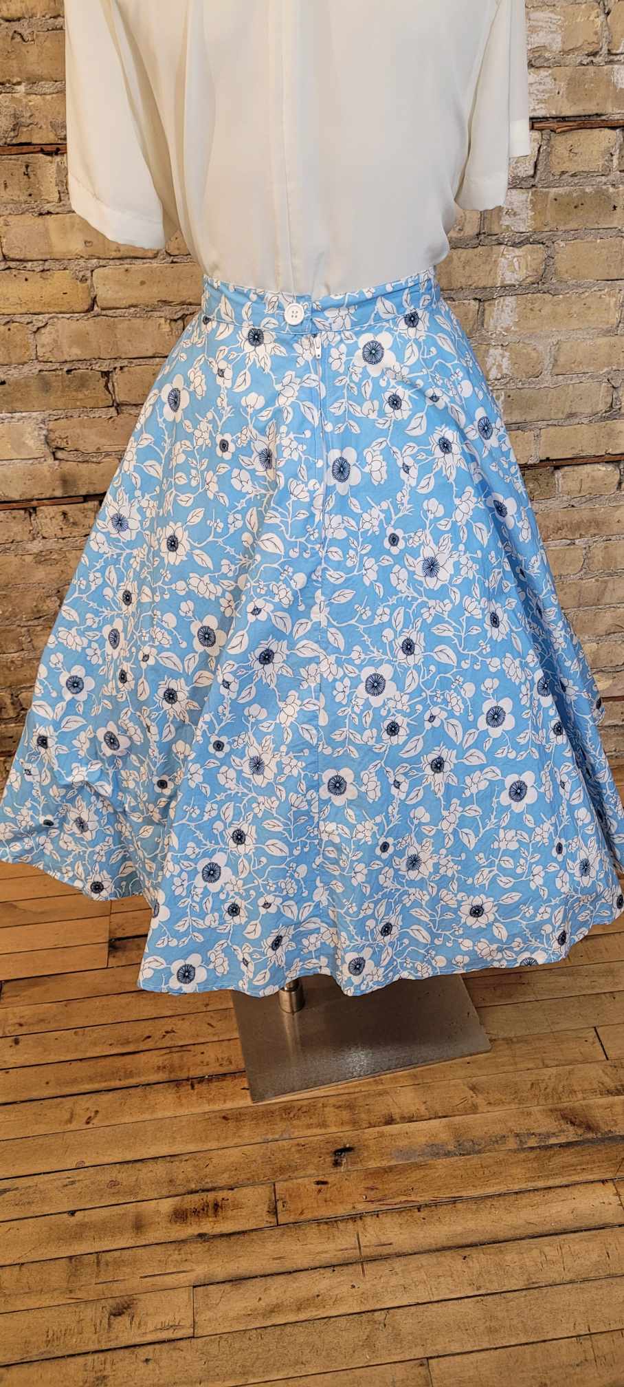 Hell Bunny Blue Floral Skirt