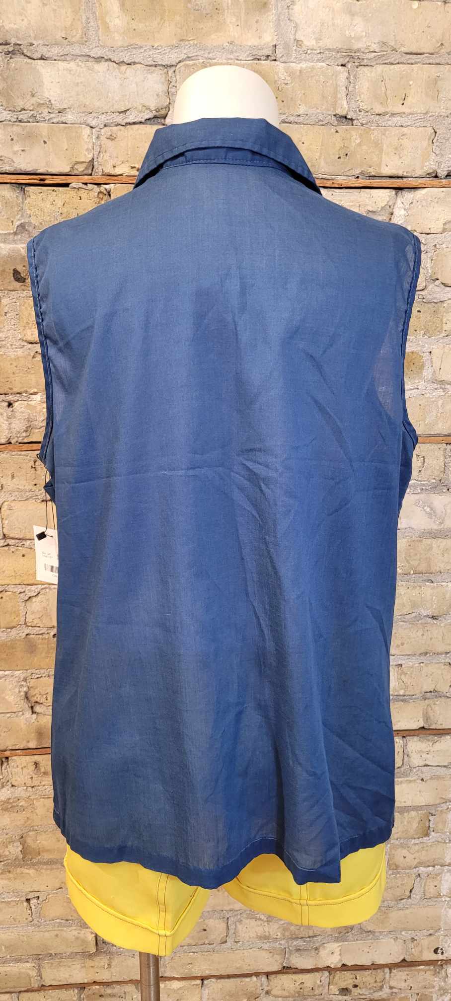 Sleeveless Navy Blouse