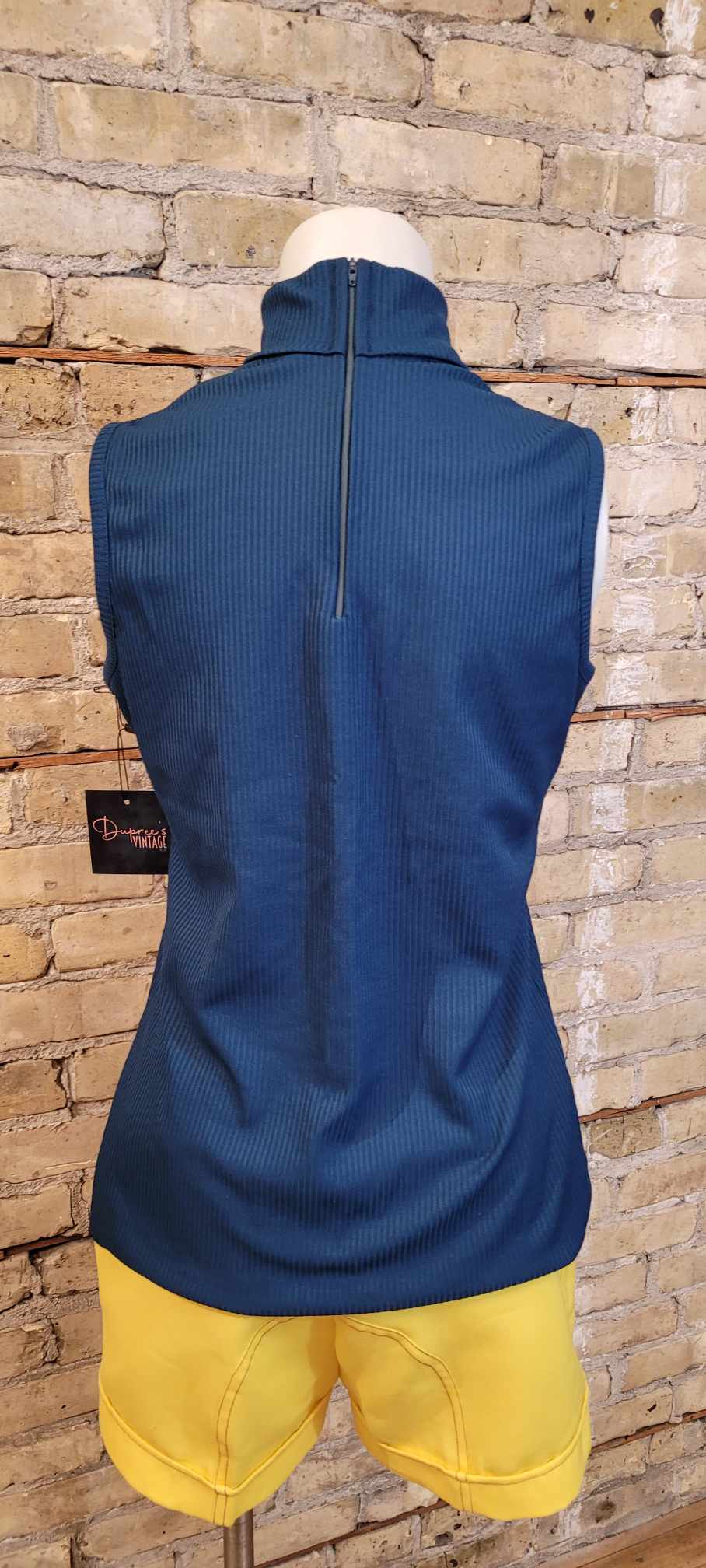 Jack Winters Navy Blue Sleeveless Turtleneck