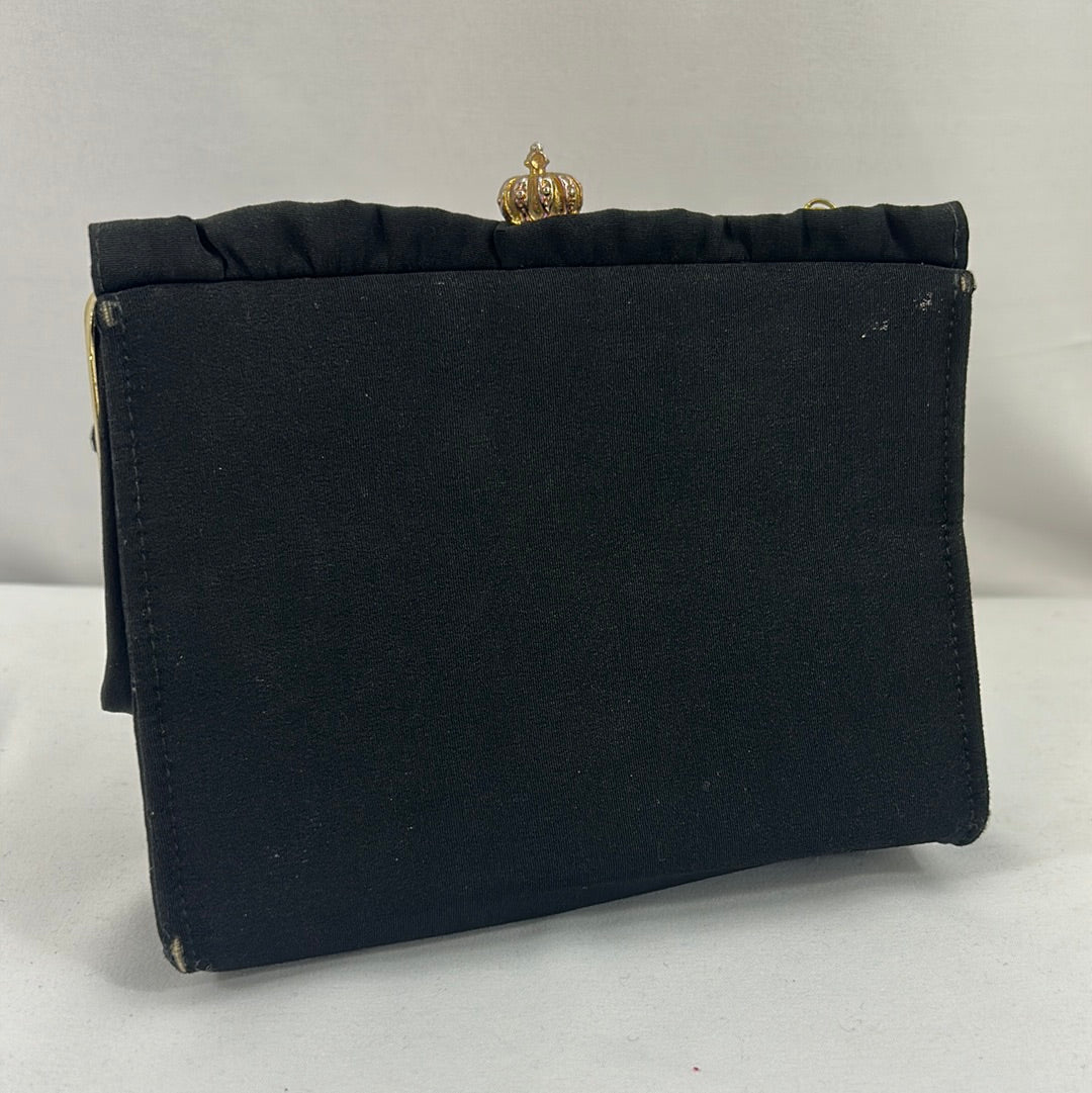 Black Crown Clasp Clutch