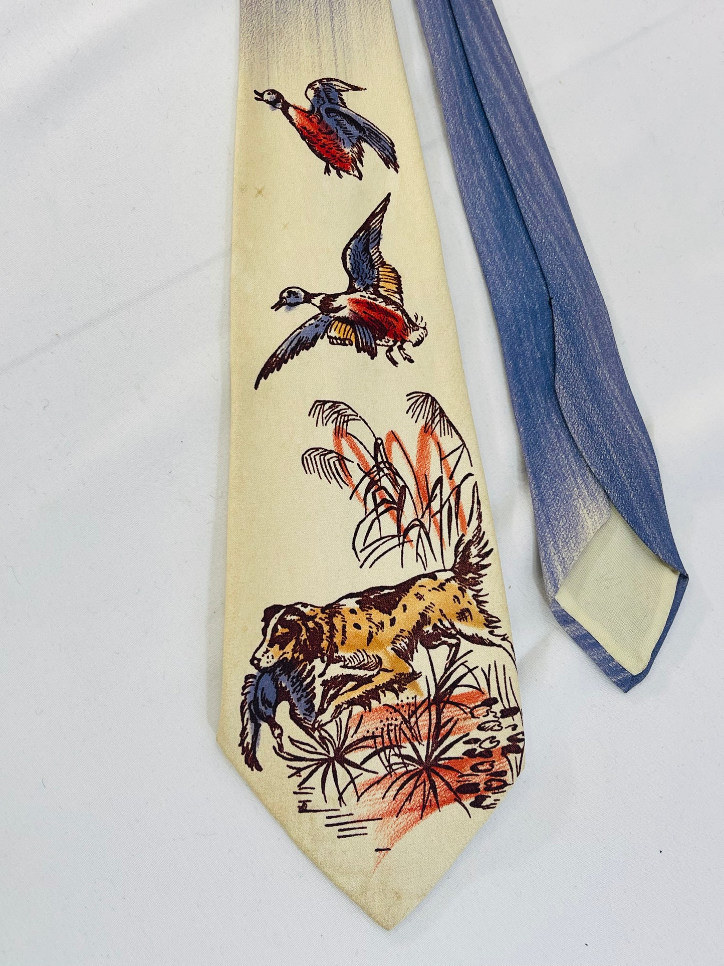 40s Handpainted Duck Tie