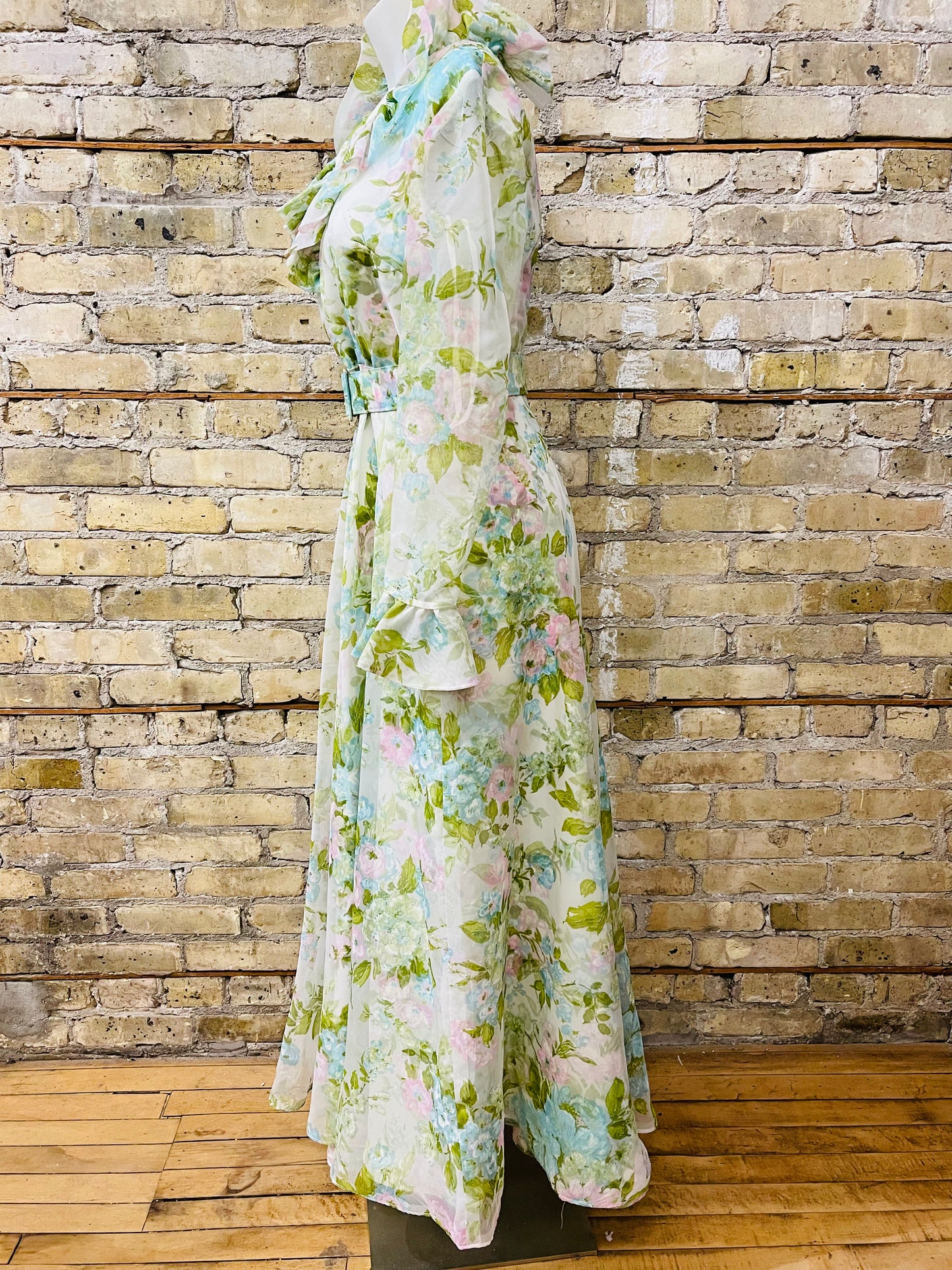 70s Floral Boho Maxi Dress