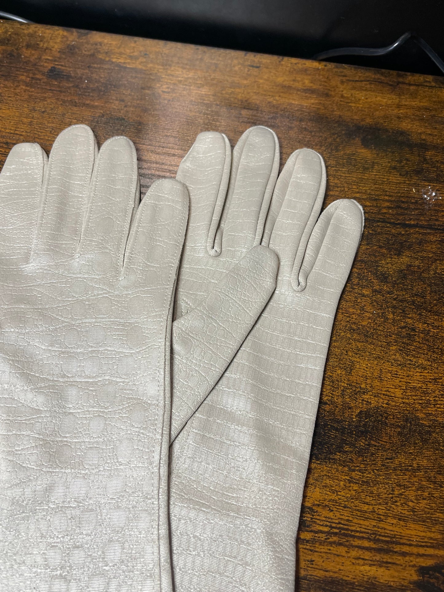 Long Grey Gloves