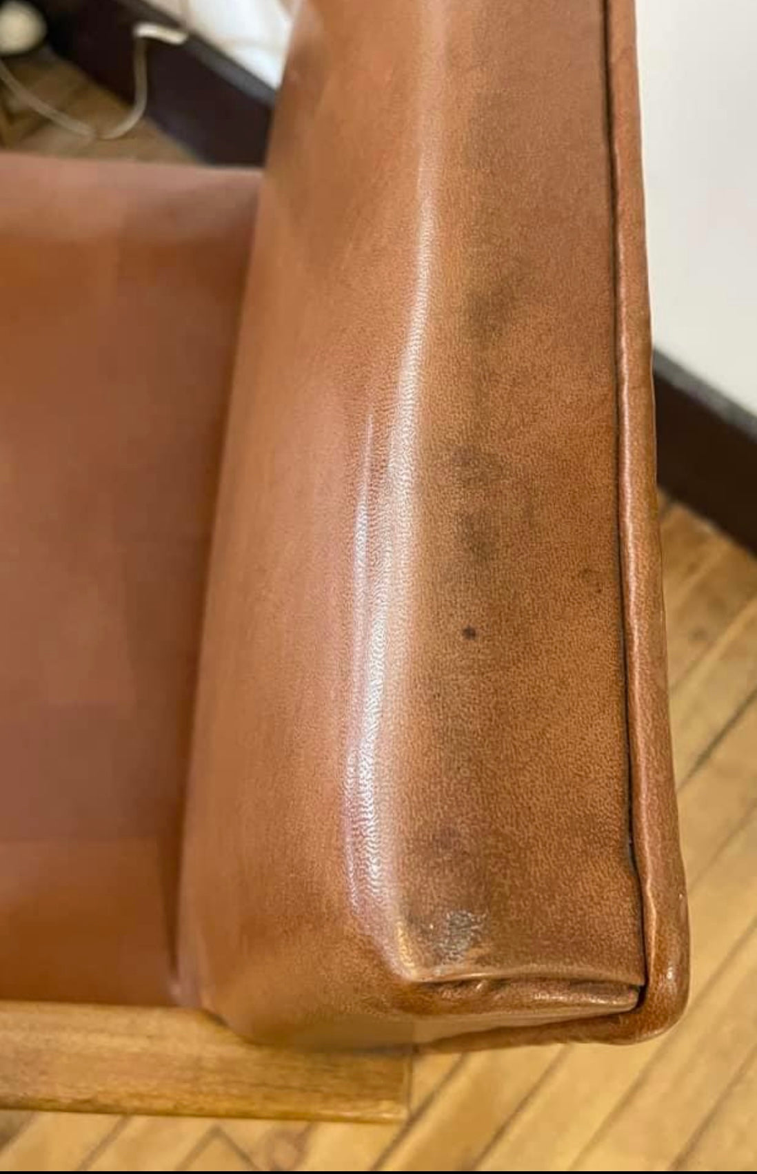 The Milwaukee Chair Company Brown Vinyl & Wood Chair