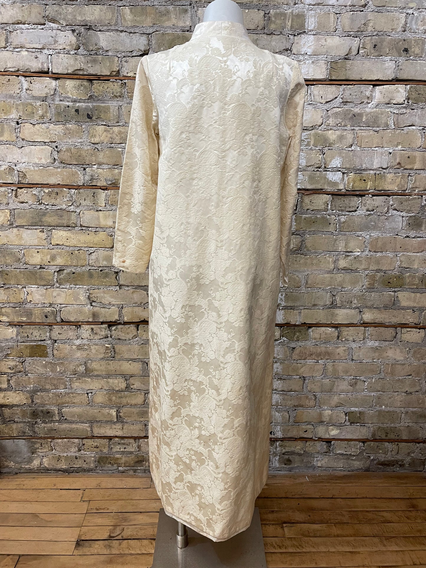 Ivory Brocade Evening Coat
