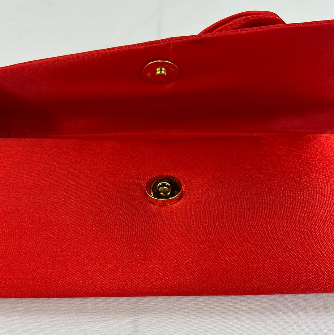Jessica McClintock Red Satin Clutch