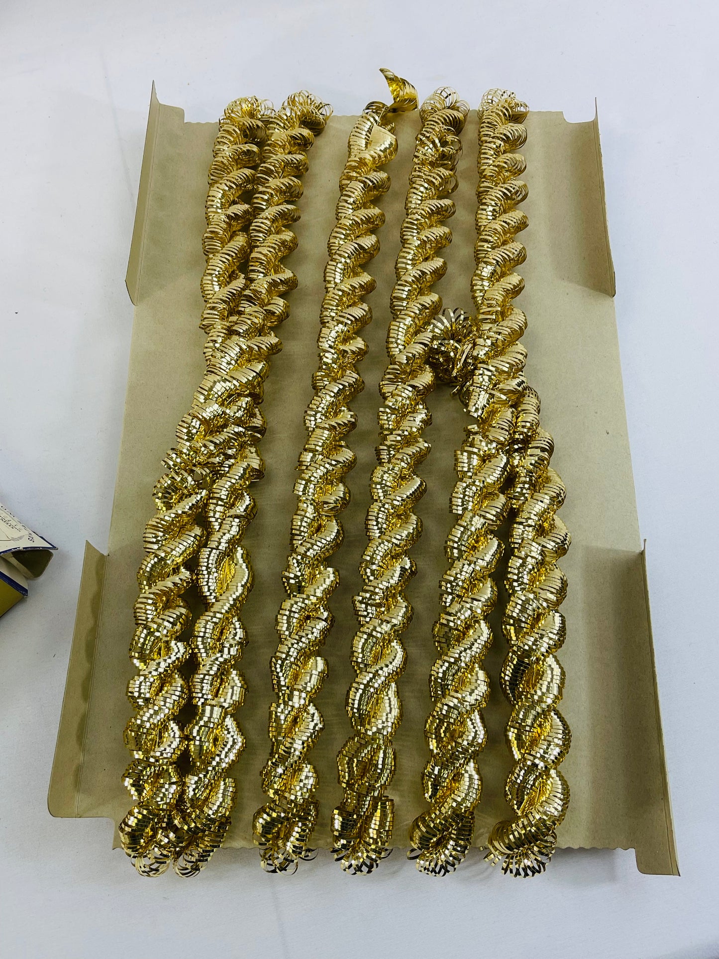 Vintage Gold Rope Tinsel Garland
