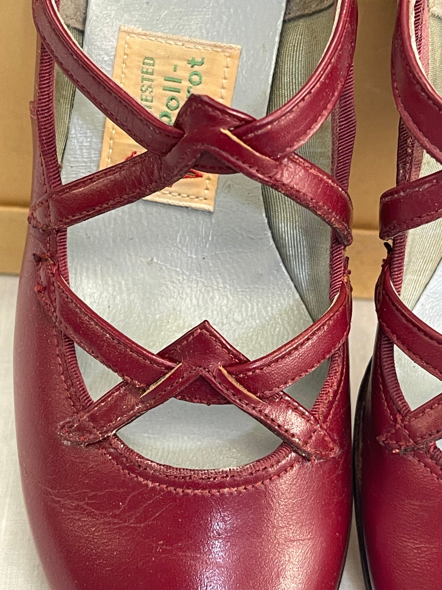 NOS Poll-Parrot Girl’s Red Leather Shoes