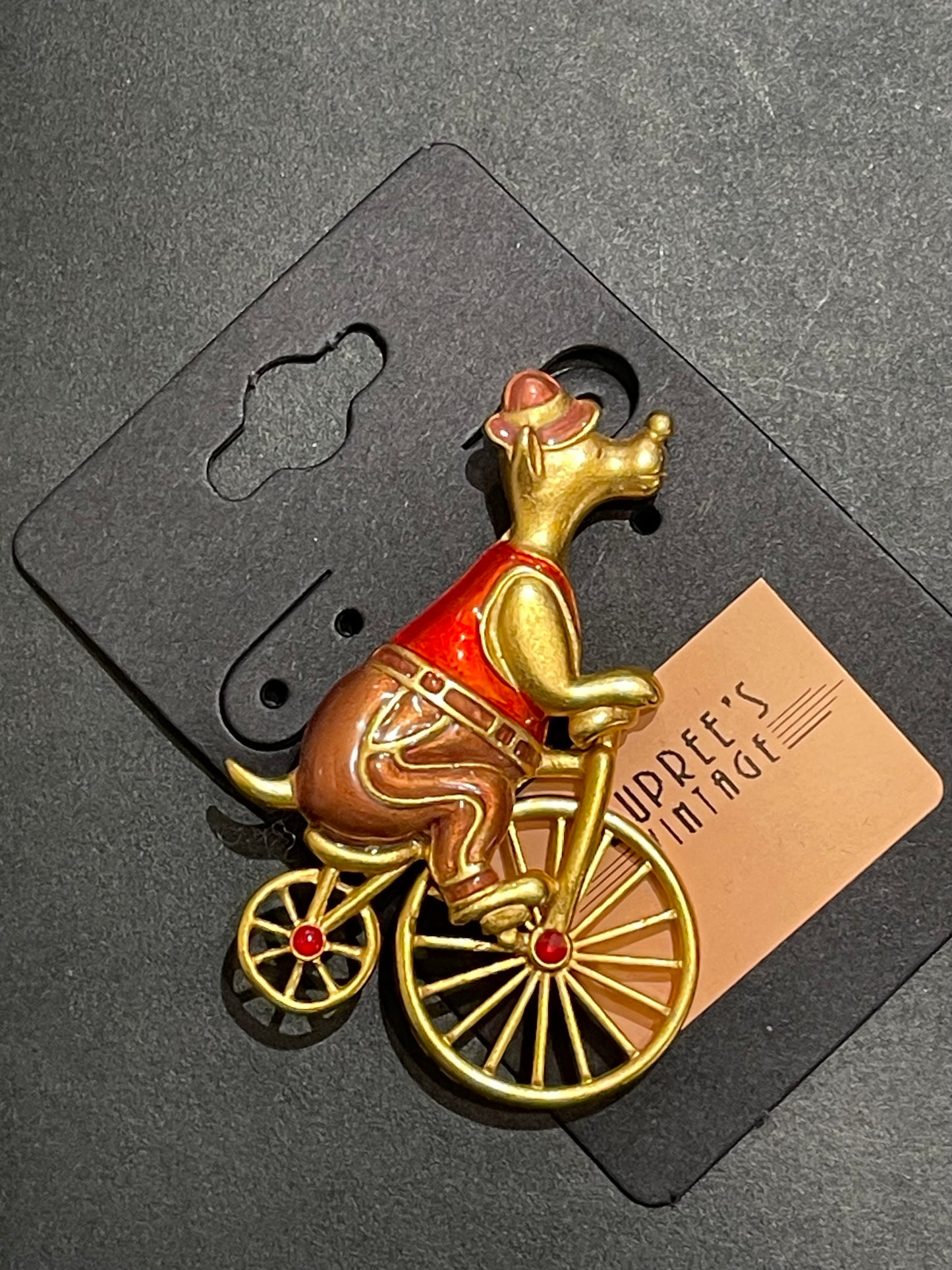 Danecraft Dog & Bicycle Brooch