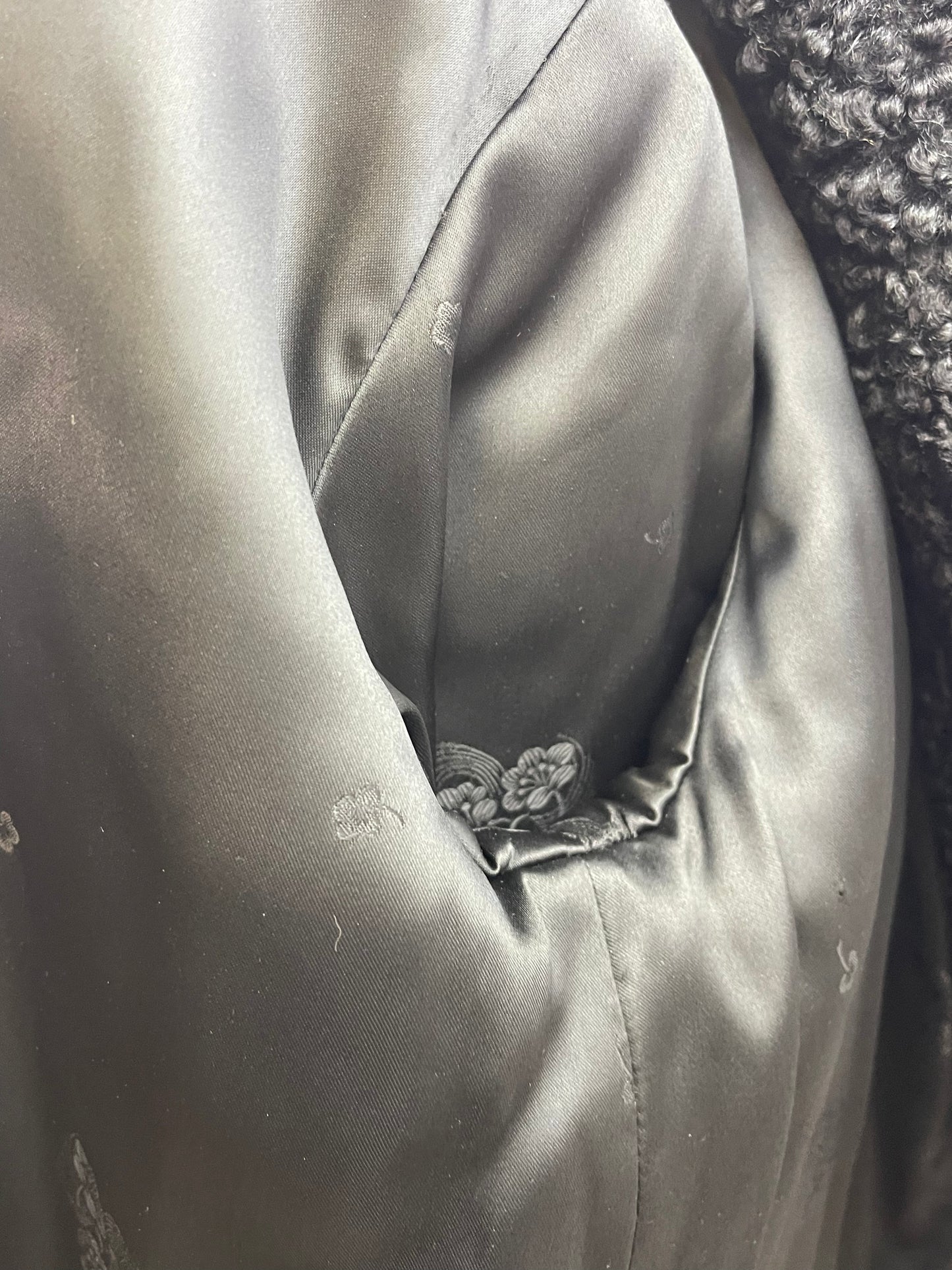 Short Persian Lamb Coat with Mink Collar