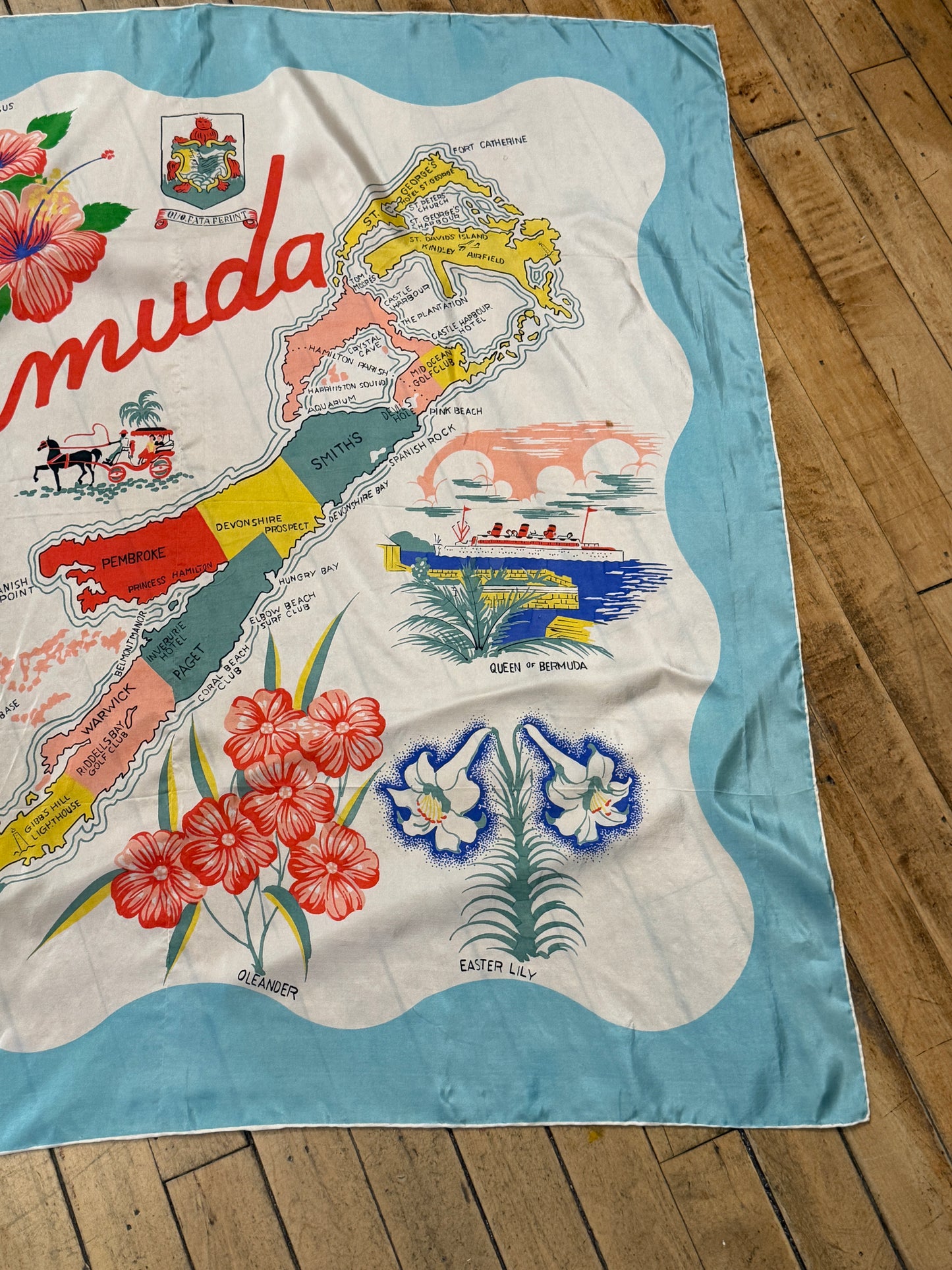 50s Bermuda souvenir scarf