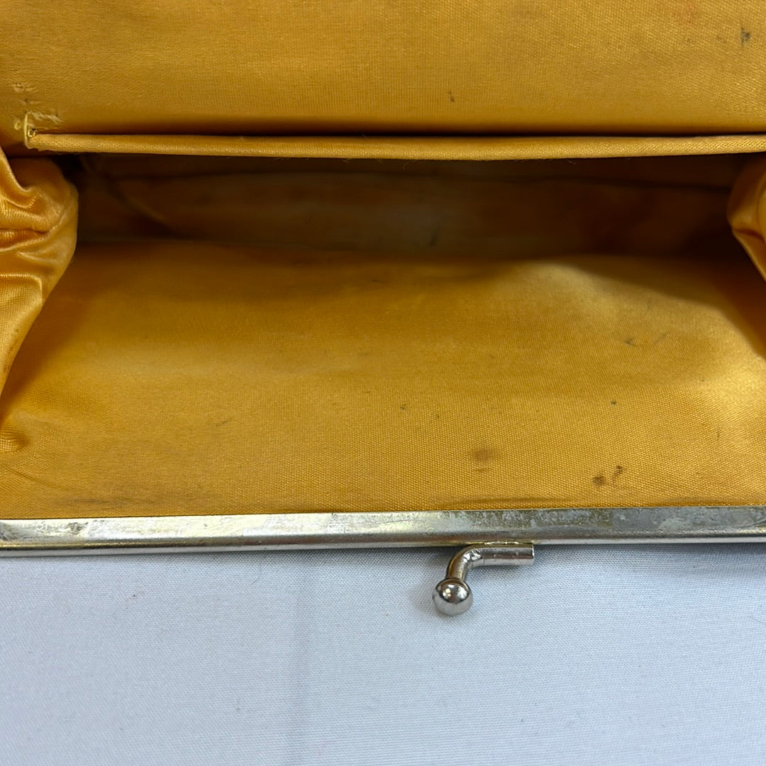 Black Floral Brocade Clutch