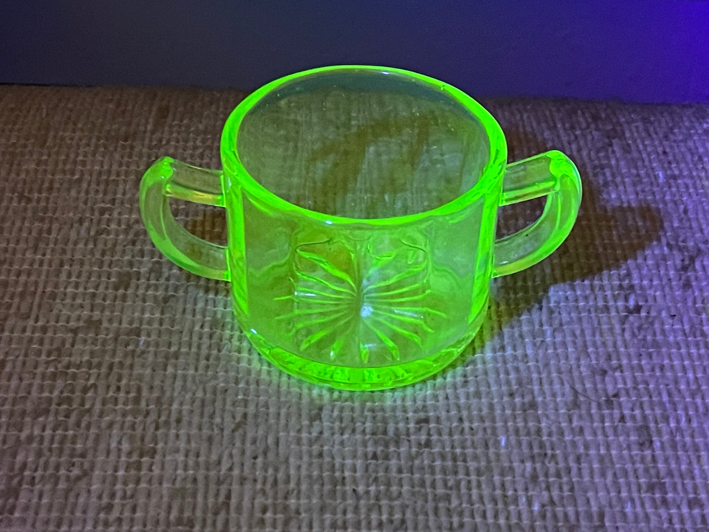 Uranium Glass Sugar Bowl