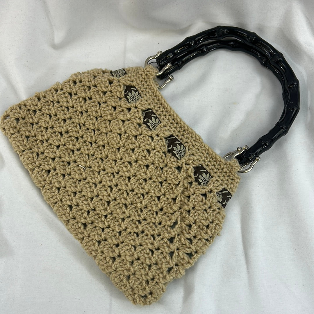 Beige Crocheted Purse