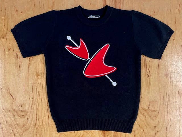MCM Red Boomerang Black Sweater: X-Large