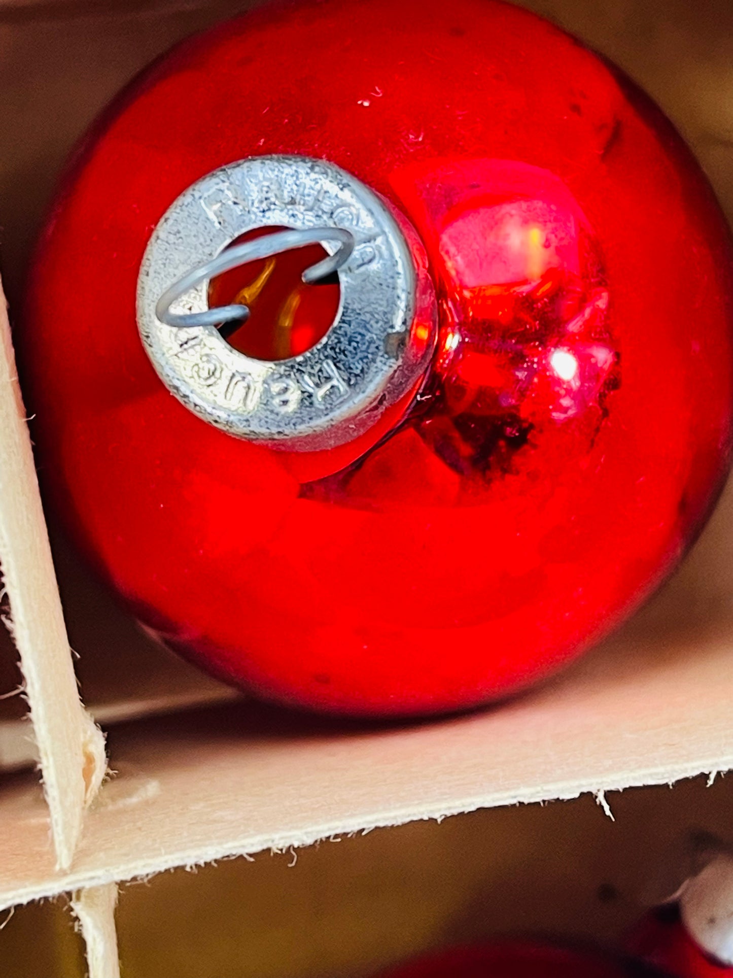 Vintage Glass Ornaments - Small Red
