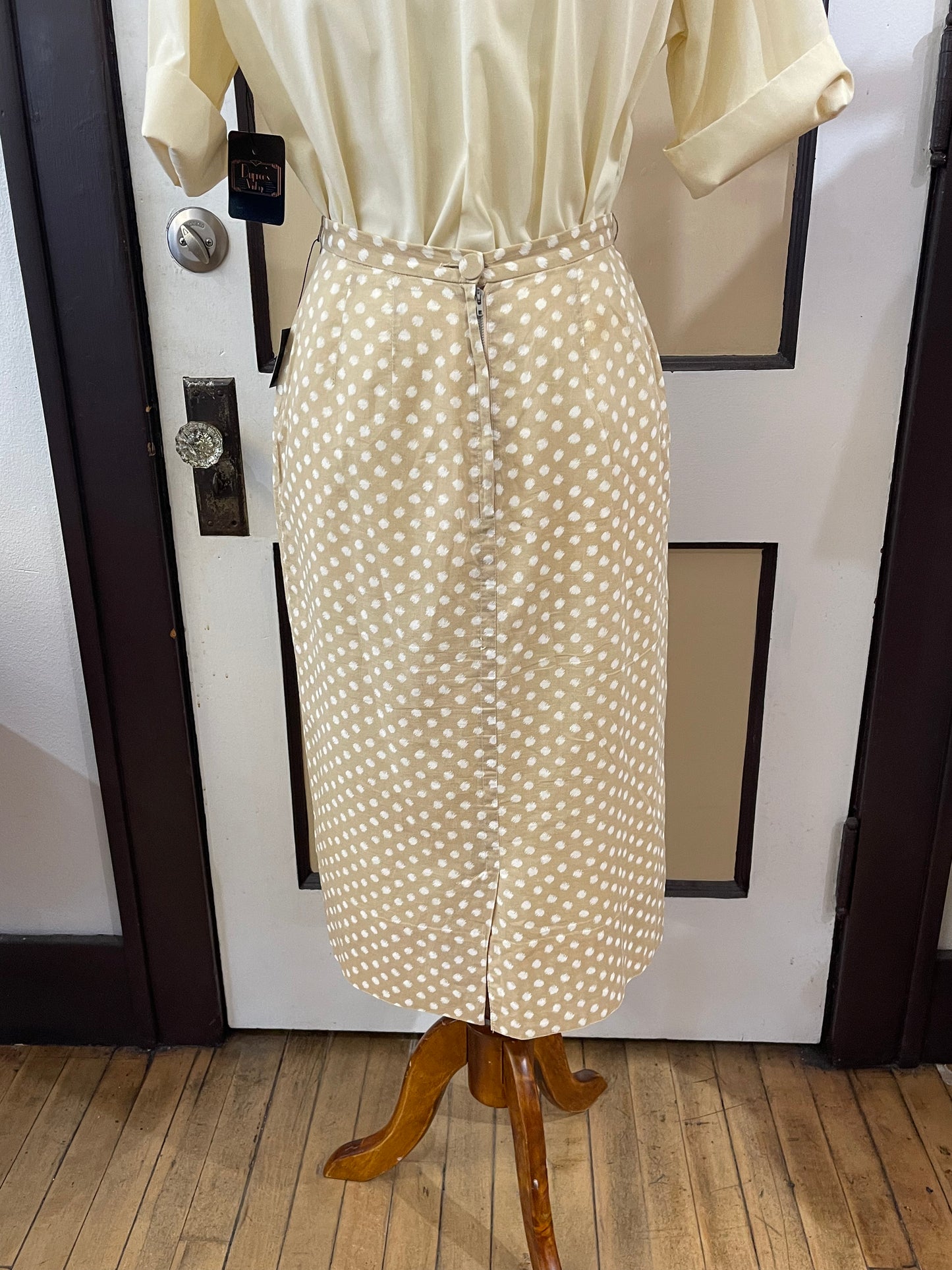 50s Tan Polka Dot Skirt