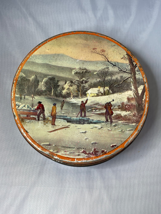 Vintage Currier & Ives Christmas Tin