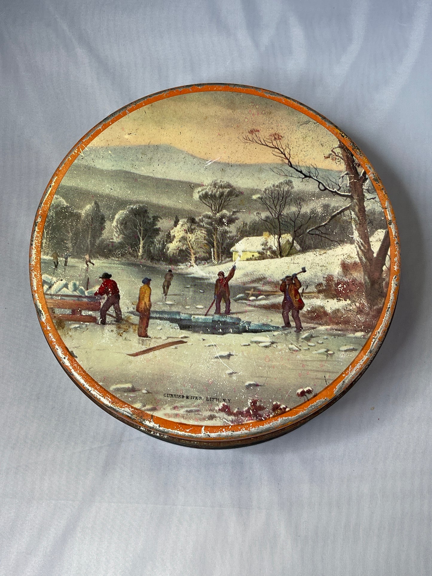 Vintage Currier & Ives Christmas Tin