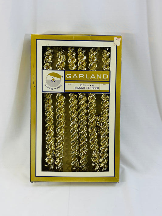 Vintage Gold Rope Tinsel Garland