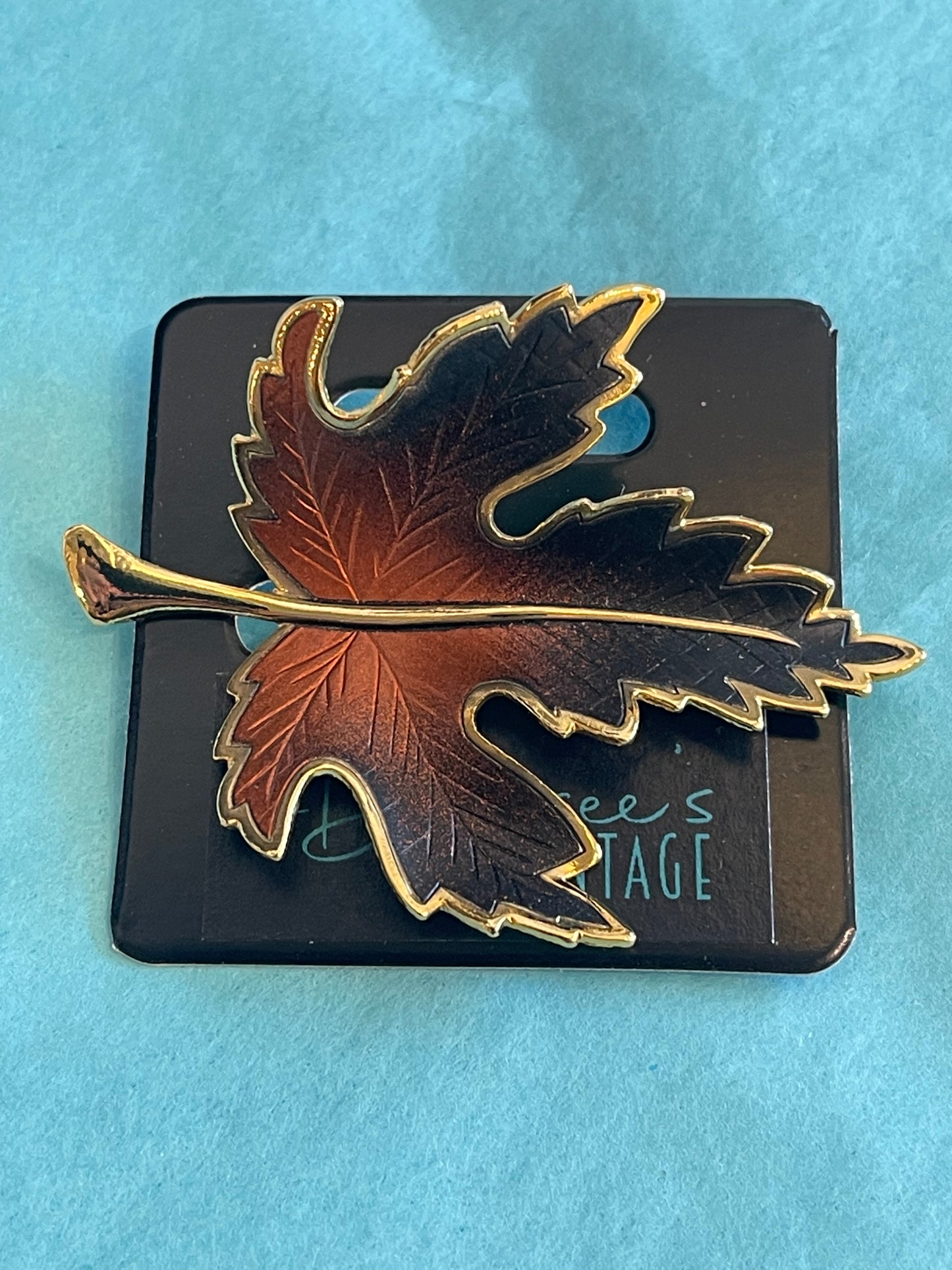 Enamel Autumn Leaf Brooch