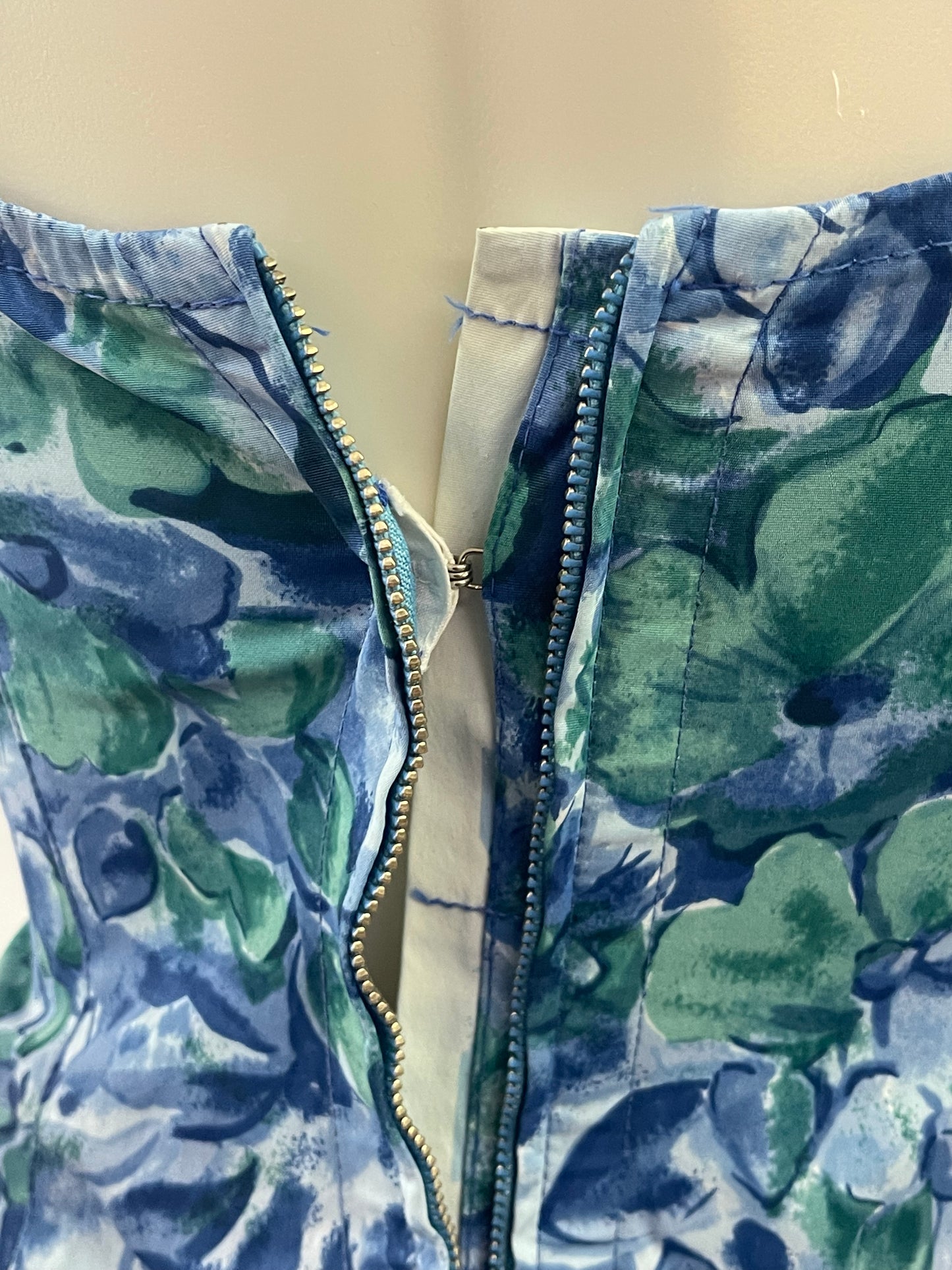 50s Blue Floral Swimsuit