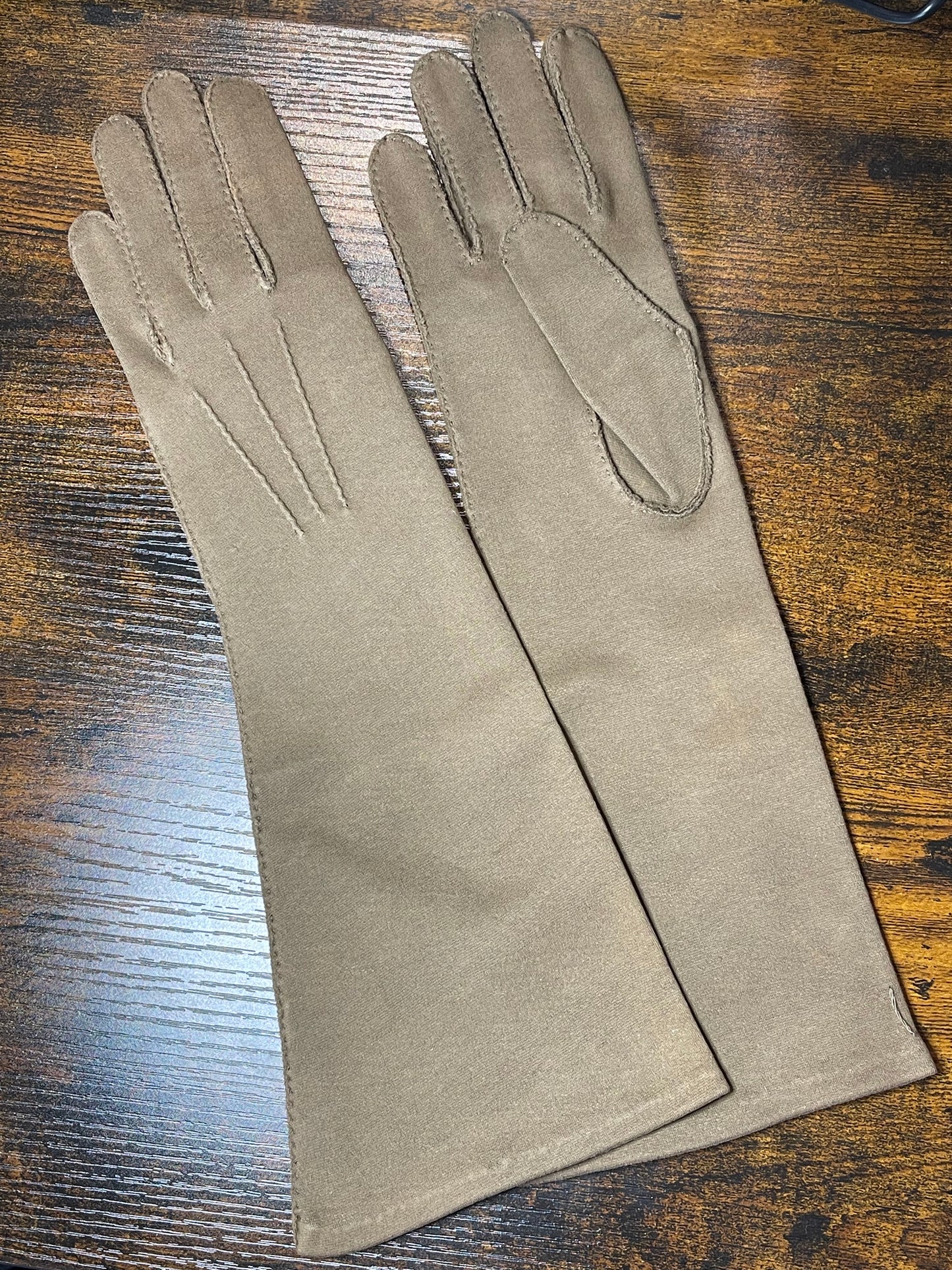 Brown 3/4 length gloves