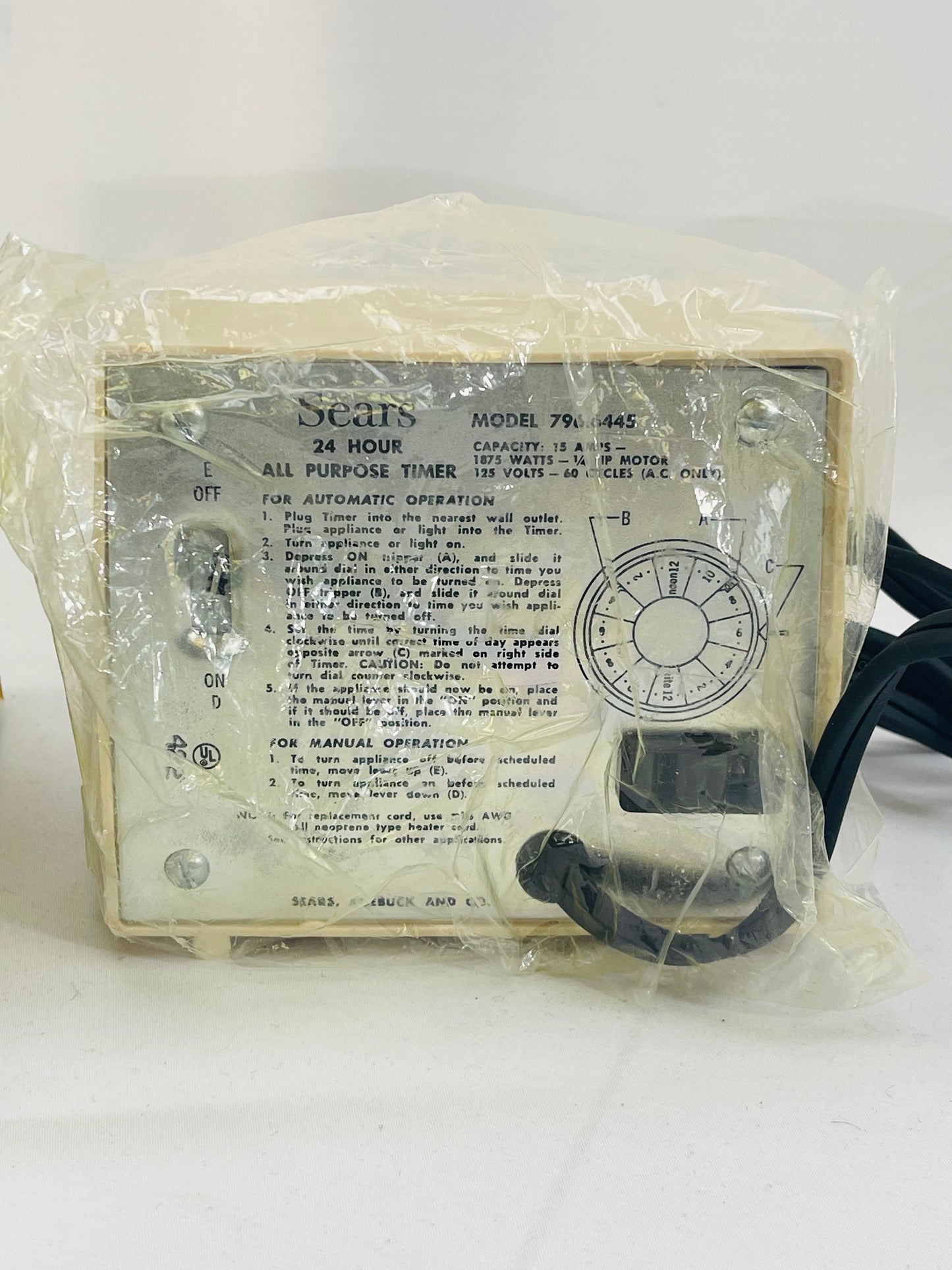 NOS Sears 24 Hour Timer